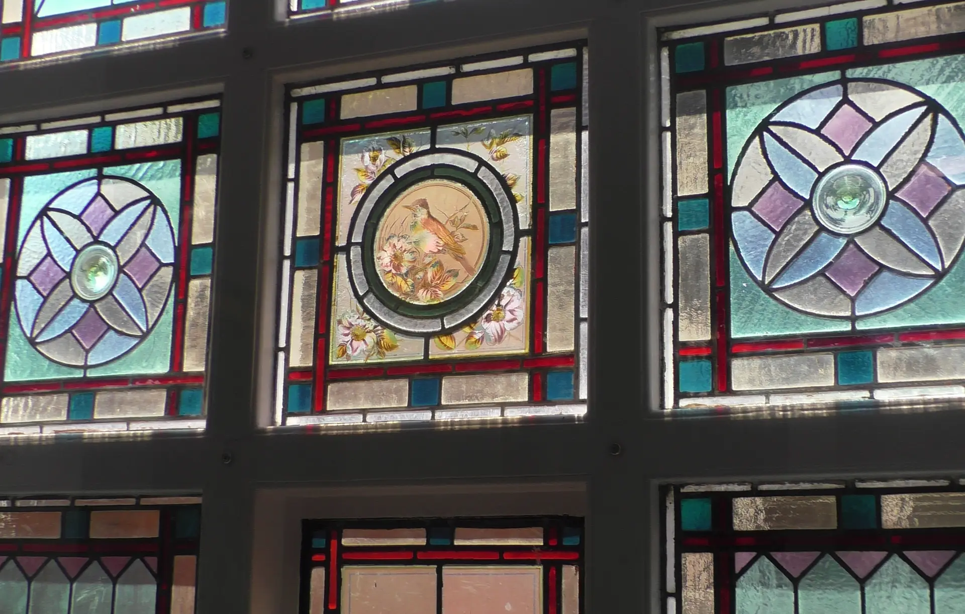 Stained windows at Mortimer House School.